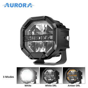 Aurora 4" LED Driving Lights – Pair | 80W White & Amber Backlight
