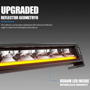Aurora 40" Single Row LED Light Bar – 360W | White & Amber